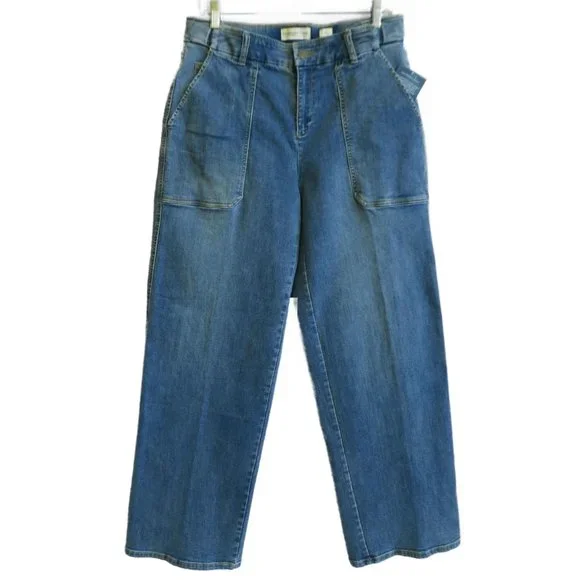 NEW Vintage Y2K Retro Denim Stretch Jeans High Rise Elastic Waist Extenders 10
